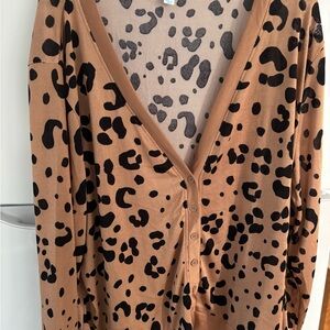 Leopard Print Button-Up Cardigan